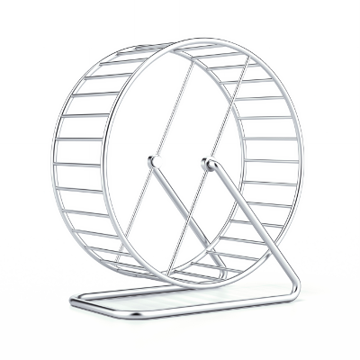 Hamster wheel with missing hamster.
