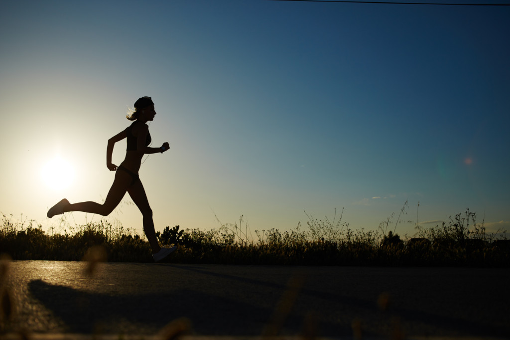 runner in sunset